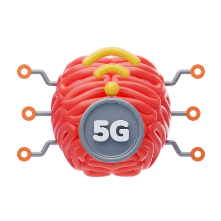 5G y IA  3D Icon