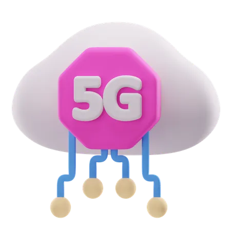 Nube 5g  3D Icon