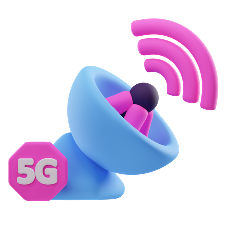 5g satélite  3D Icon