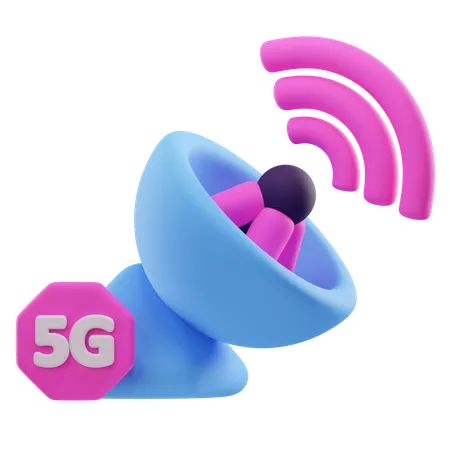 5g satélite  3D Icon