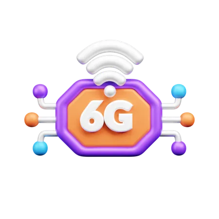 6 G Network  3D Icon