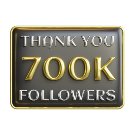 700 K Followers  3D Icon