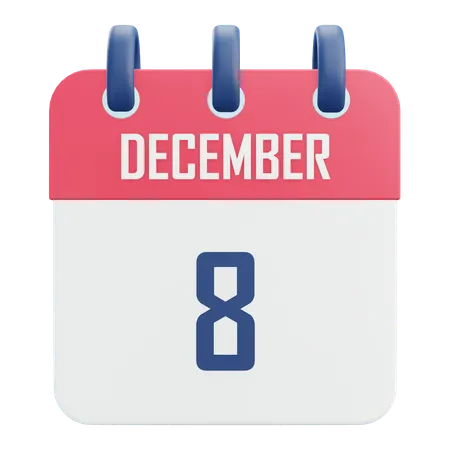 8 de diciembre  3D Icon