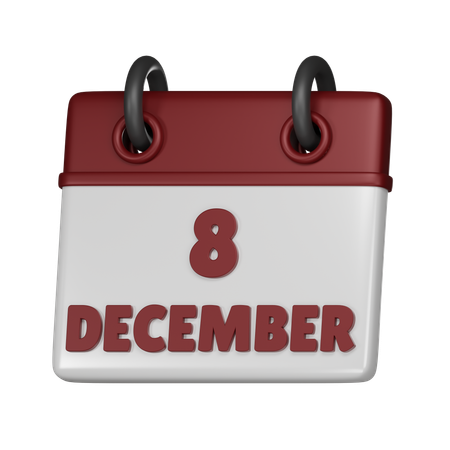 8 de diciembre  3D Icon