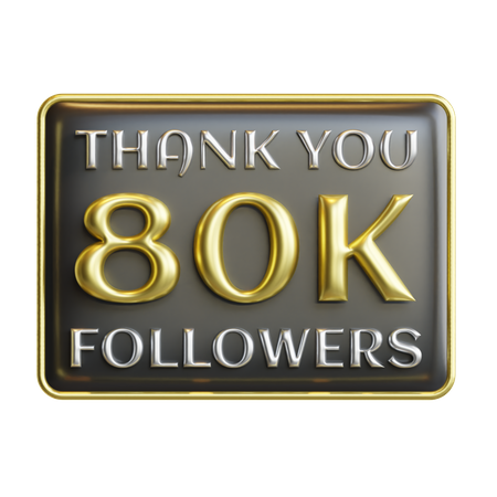 80 K Followers  3D Icon