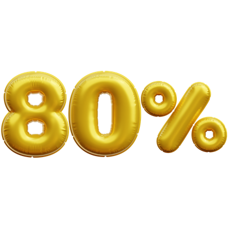 80 Percent  3D Icon