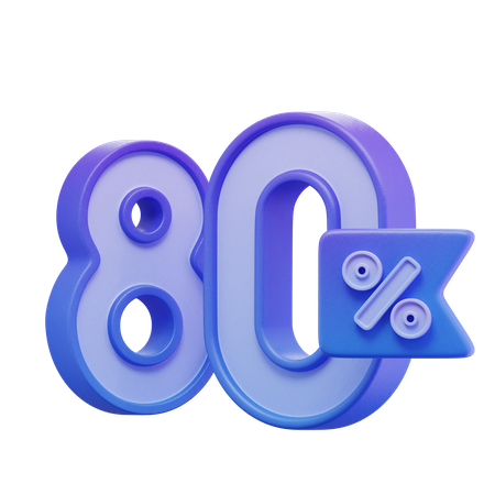 80 Percent  3D Icon