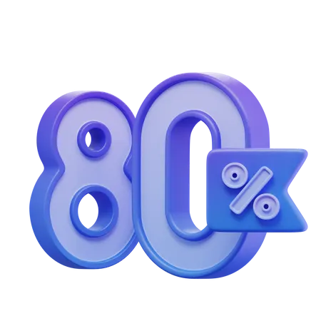 80 Percent  3D Icon