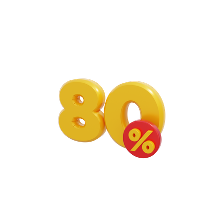 80 Percent  3D Icon