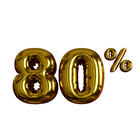 80 Percent Discount  3D Icon