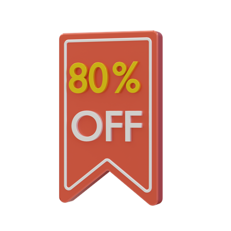 80 percent discount  3D Icon