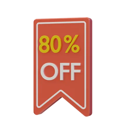 80 percent discount  3D Icon