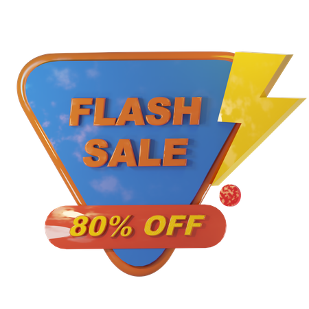 80 Percent Flash sale  3D Illustration