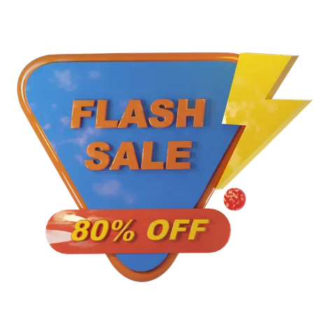 80 Percent Flash sale  3D Illustration