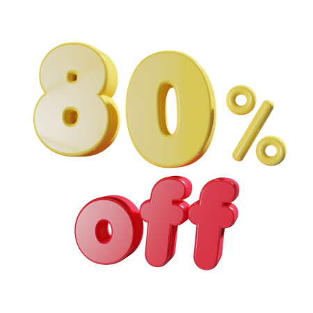 80 Percent Off  3D Icon