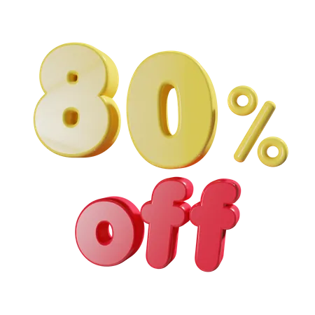 80 Percent Off  3D Icon