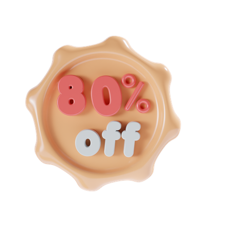 80 Percent Off  3D Icon