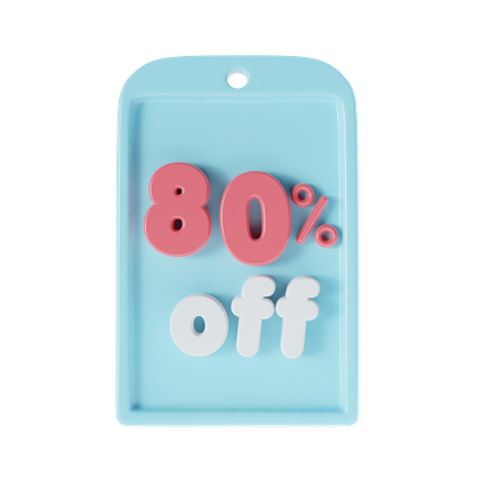 80 Percent Off  3D Icon