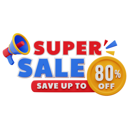 80 Percent Super Sale  3D Sticker