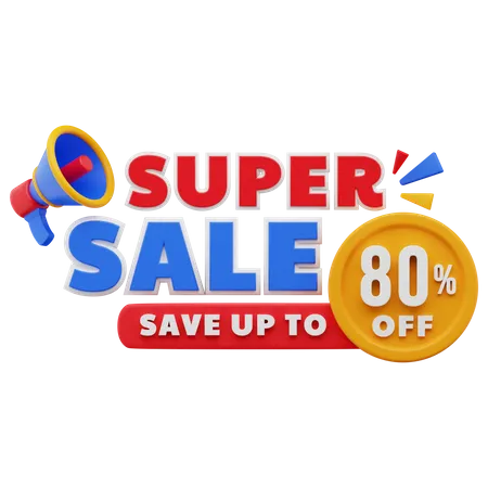 80 Percent Super Sale  3D Sticker