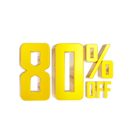 80 Percentage Discount  3D Icon