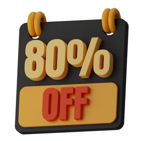 80 Percentage Off  3D Icon