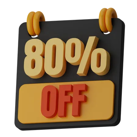 80 Percentage Off  3D Icon