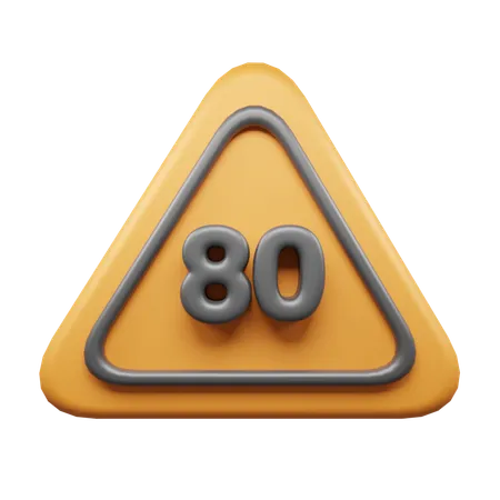 制限速度80  3D Icon