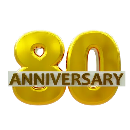 80 Year Anniversary  3D Icon