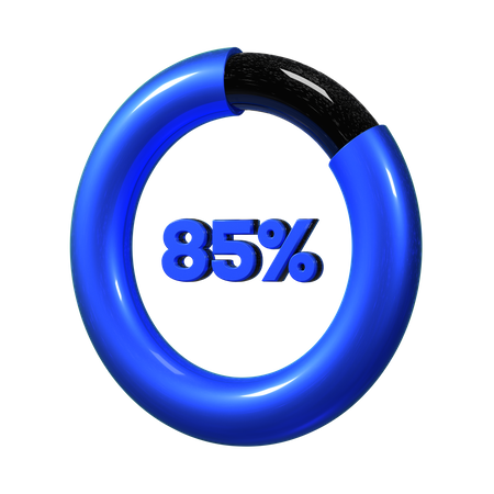 85 Percent Pie Chart  3D Illustration