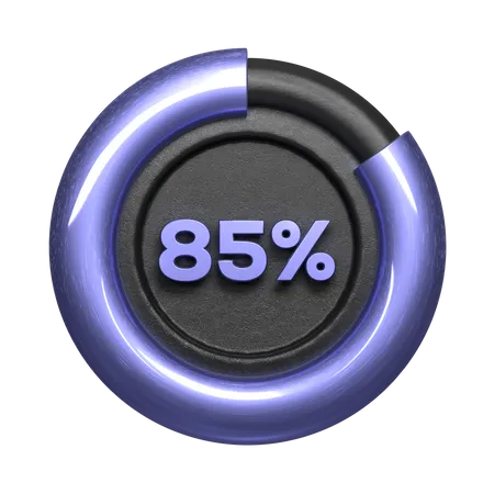 85 Percent Pie Chart  3D Illustration