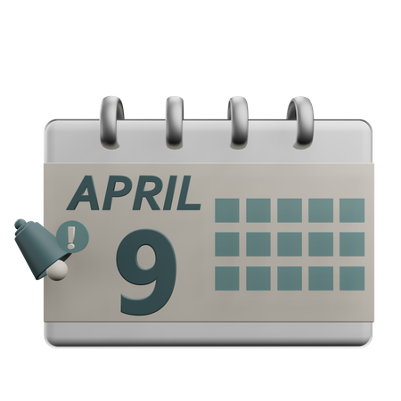 9 april  3D Icon