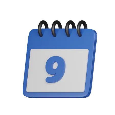 9 Date  3D Icon