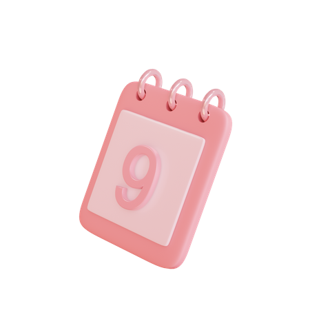 9 Date  3D Illustration