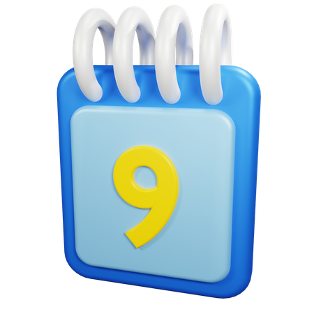 9 Date  3D Icon