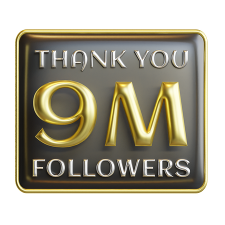 9 M Followers  3D Icon