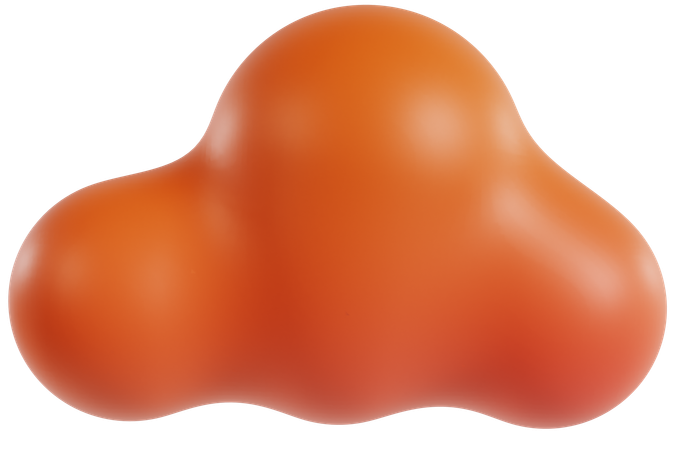 Abstract Orange Shape  3D Icon