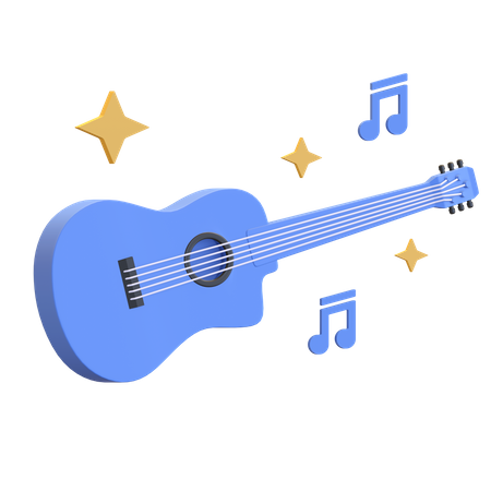 Acoustic guitar  3D Illustration