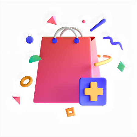 Add Bag  3D Icon