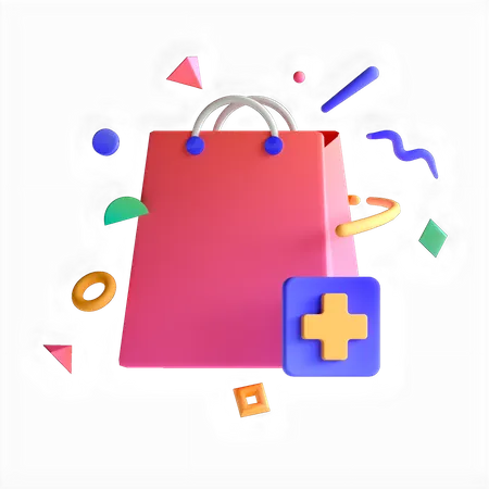 Add Bag  3D Icon