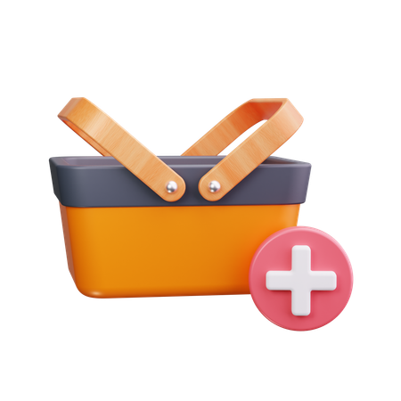 Add item in basket  3D Icon