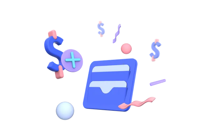 Add Money to Wallet  3D Illustration