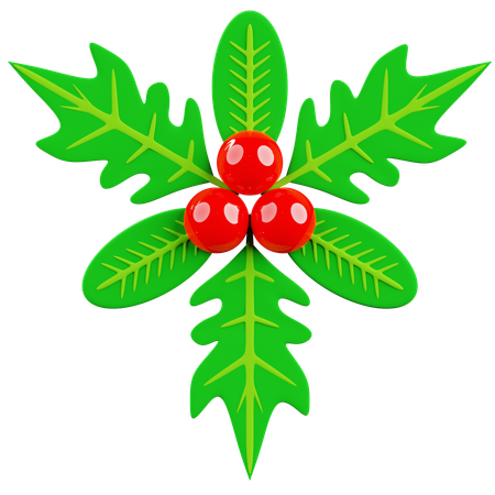 Adornos navideños de cereza  3D Icon