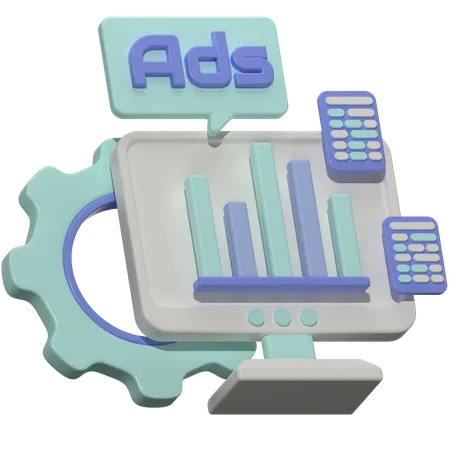 Ads Monitoring  3D Icon