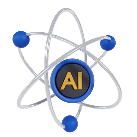 Ai Atom  3D Icon