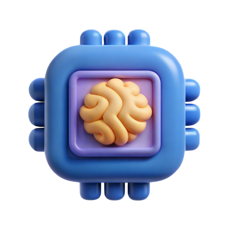 Ai brain chip  3D Icon