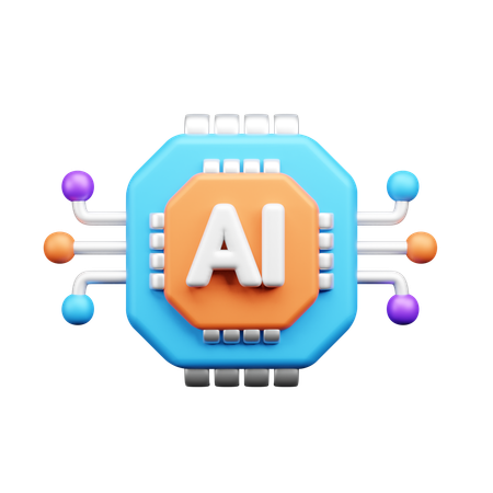 Ai Chip  3D Icon