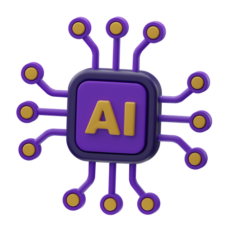 Ai Chip  3D Icon