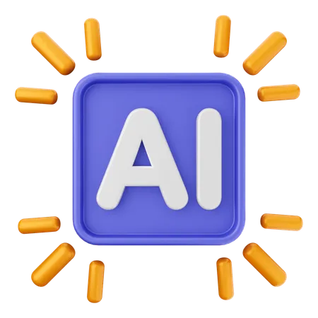 Ai Chip  3D Icon