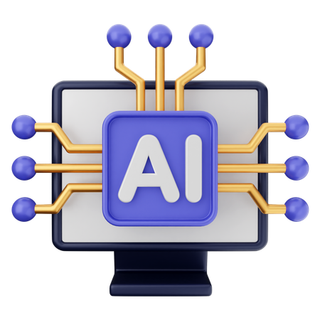 Ai Chip  3D Icon